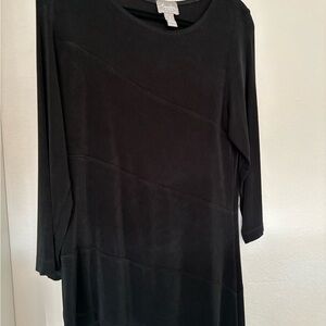 Chico’s Traveler Black Long Sleeve Tunic Dress Size1